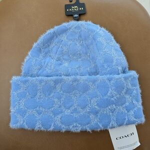Coach Blue Knit Beanie